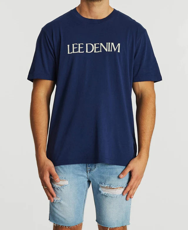 LEE DENIM WORN NAVY TEE