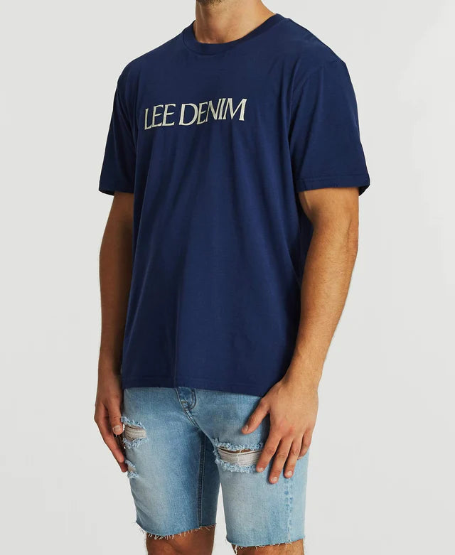 LEE DENIM WORN NAVY TEE